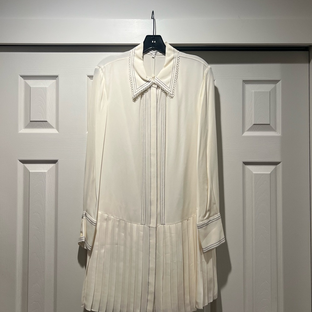 Rebecca Taylor Cream dress with Button Detail size L